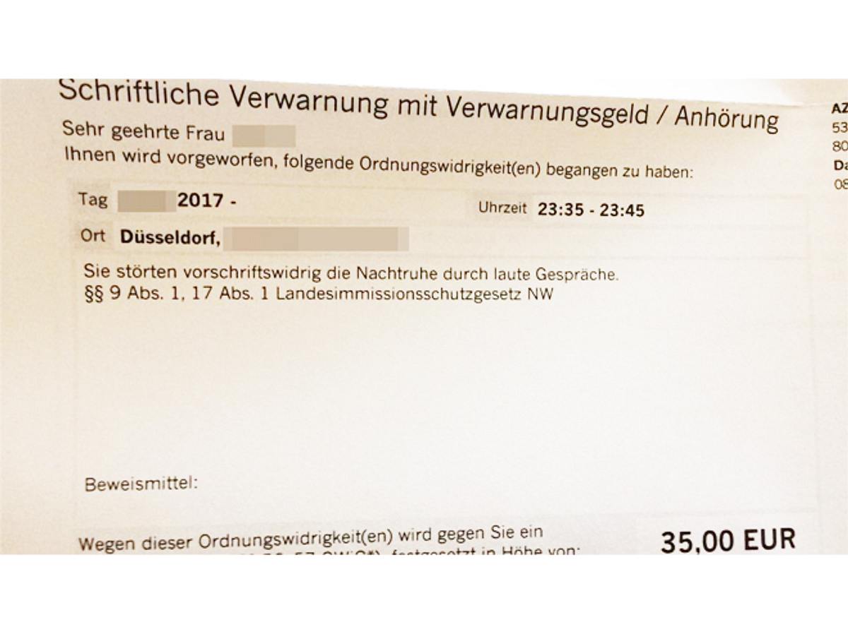 Ordnungsamt verhängt 35 Euro Bußgeld wegen lautem Reden