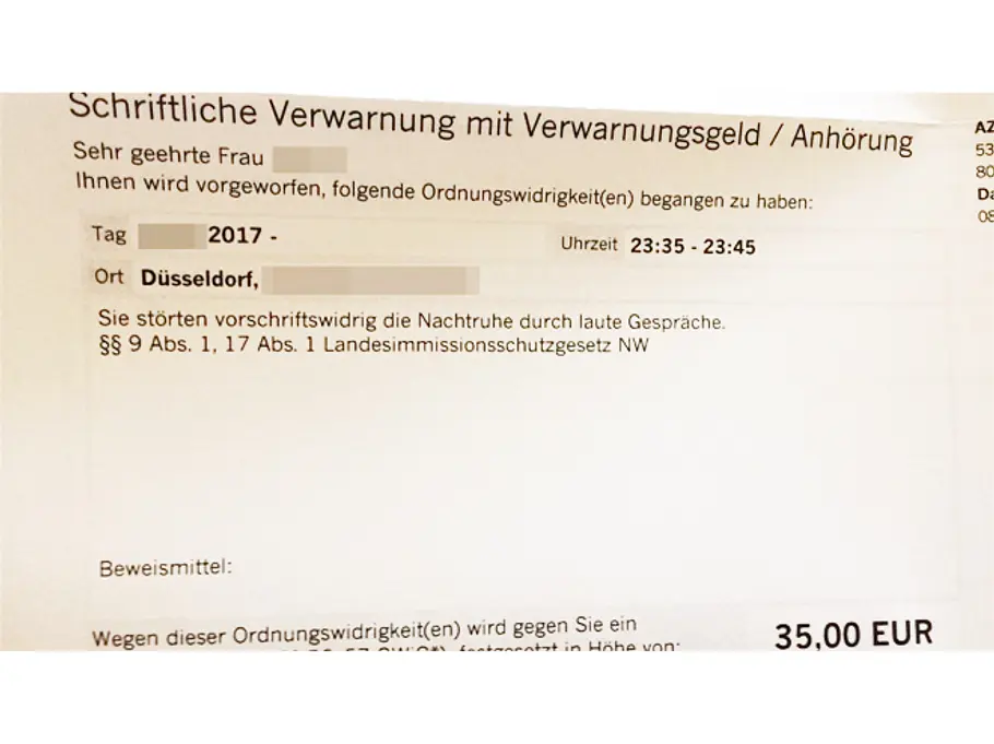 Ordnungsamt verhängt 35 Euro Bußgeld wegen lautem Reden Ordnungsamt verhängt 35 Euro Bußgeld wegen lautem Reden