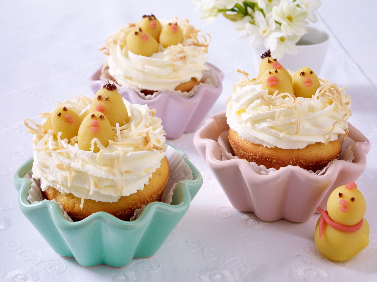 Muffin-Kükennester sorgen für Spaß am Oster-Tisch!
