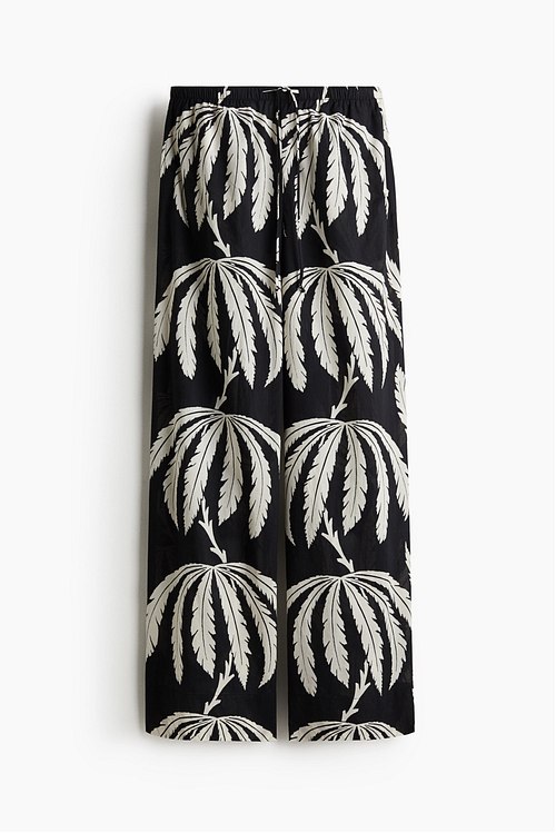 Baumwollhose mit Kordelzug Palmenprint