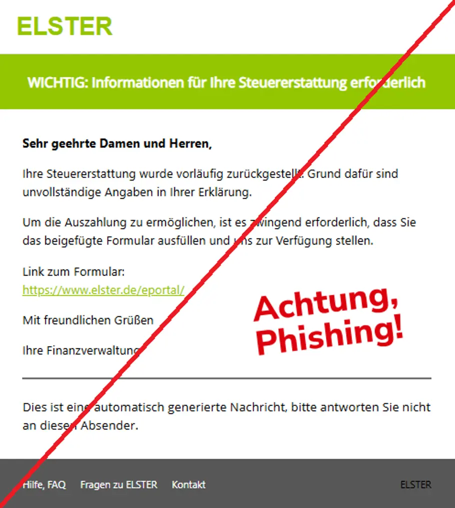 Eine Phishing Mail