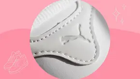 Ausschnitt eines weißen Sneakers von Puma  - Foto:  IMAGO / Pond5 Images / Kollage: wunderweib.de