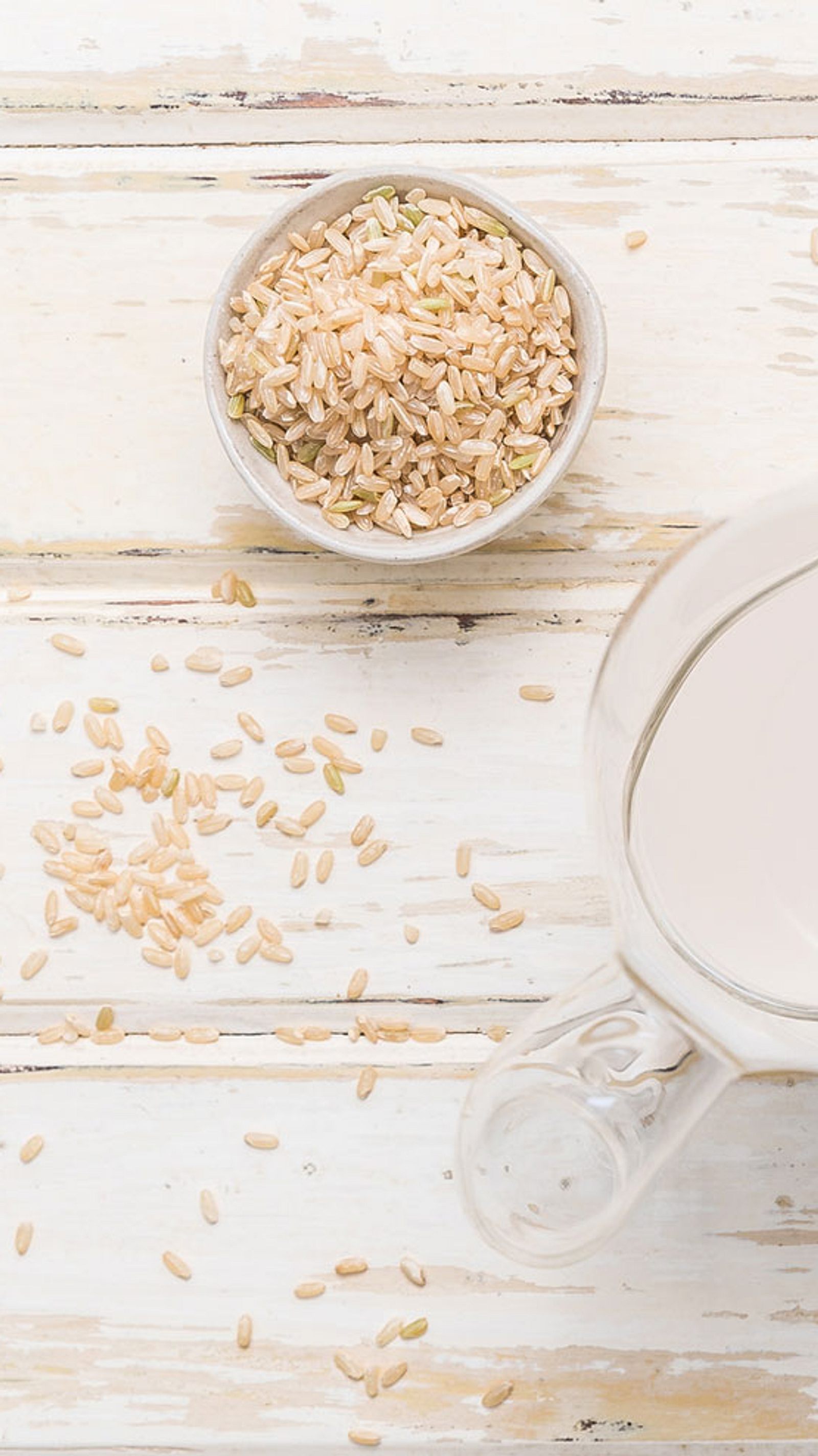 Veganische Reismilch, Andere Milch Als Milchmilch Stockbild - Bild von  frech, selbstgemacht: 158336343