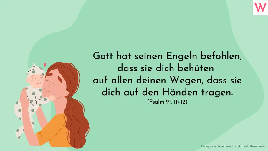 Religiöse Sprüche zur Geburt: Von Engeln behütet Religiöse Sprüche zur Geburt: Von Engeln behütet