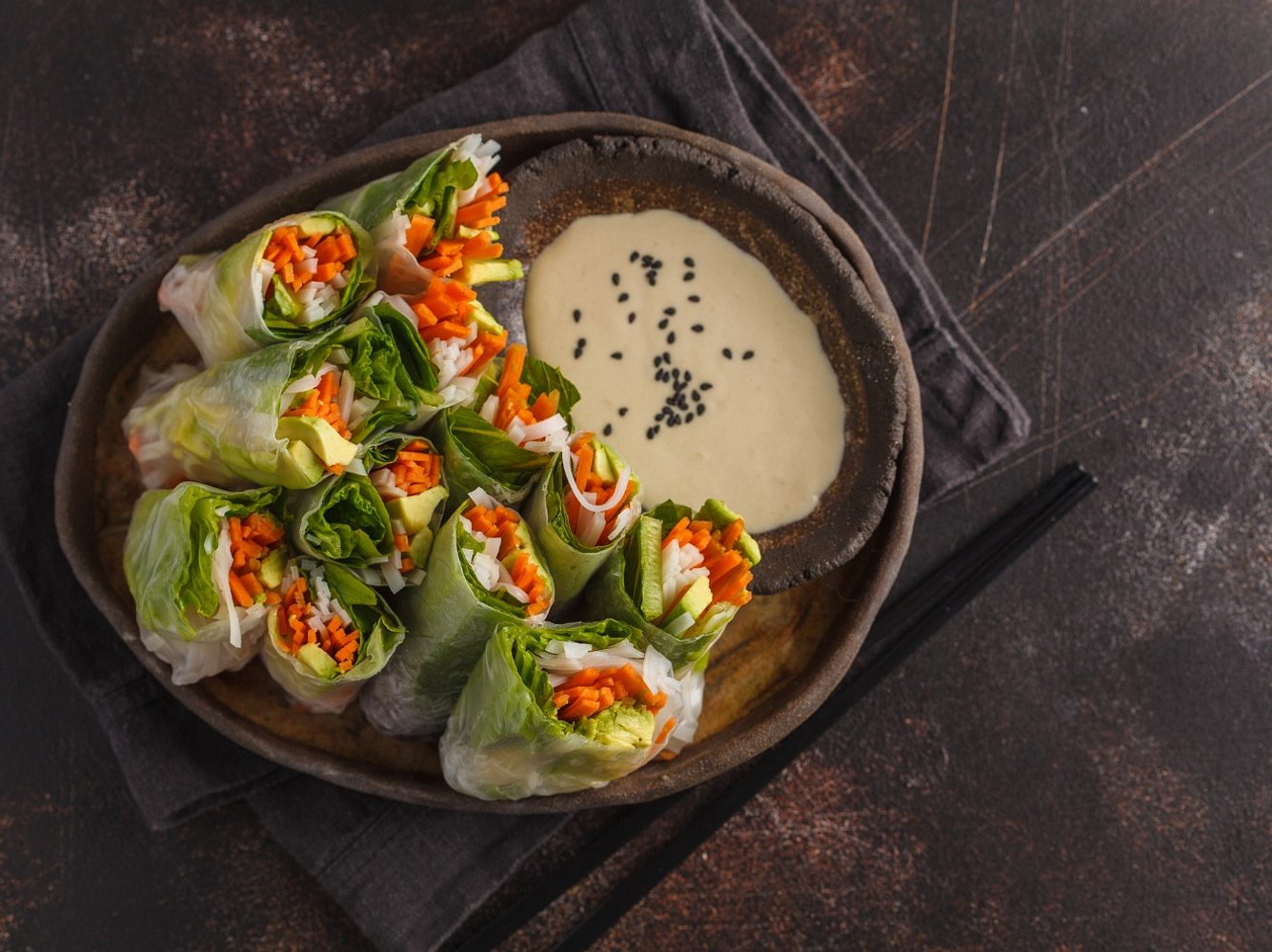 Salat Wraps mit Gemüsefüllung Salat Wraps mit Gemüsefüllung