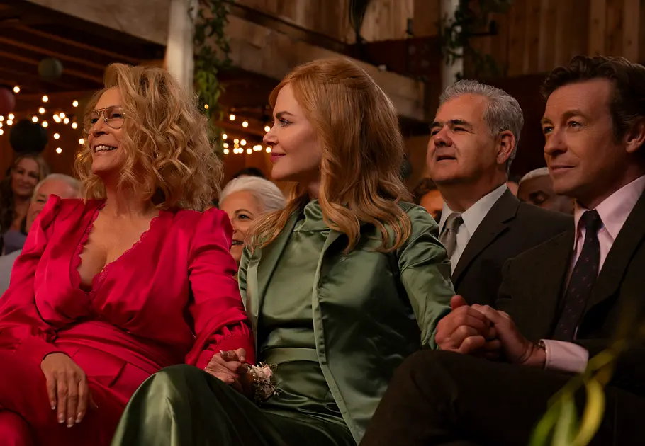 „Scarpetta“ Dorothy Farinelli (Jamie Lee Curtis), Kay Scarpetta (Nicole Kidman) und Benton Wesley (Simon Baker) in „Scarpetta“.