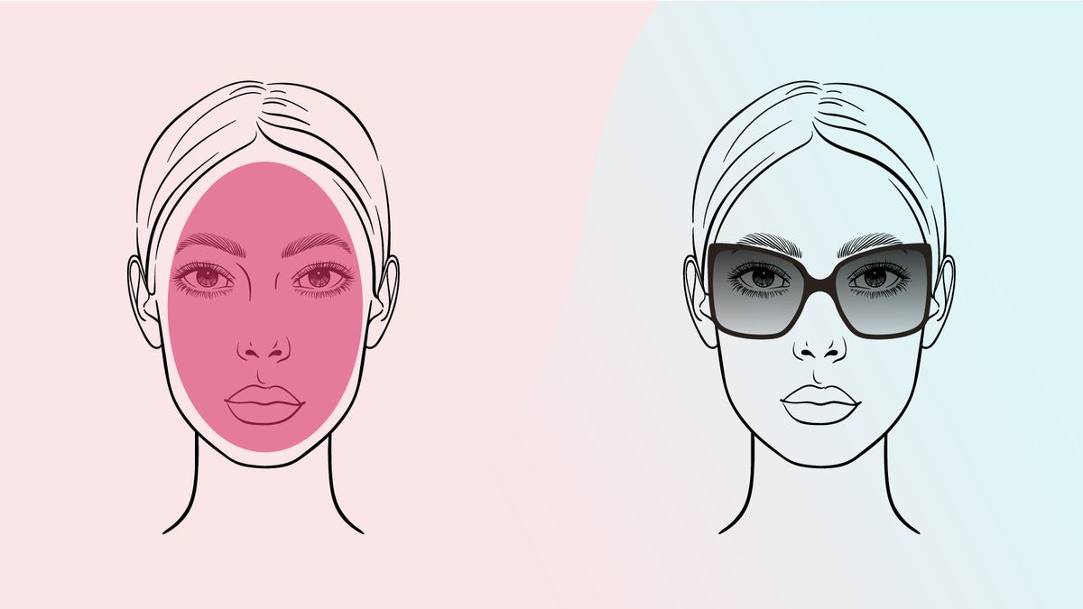 Schmales Gesicht: Sonnenbrille mit eckigen Gläsern