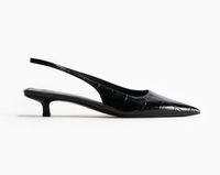 H & M - Spitze Slingpumps mit Kitten Heels - Schwarz