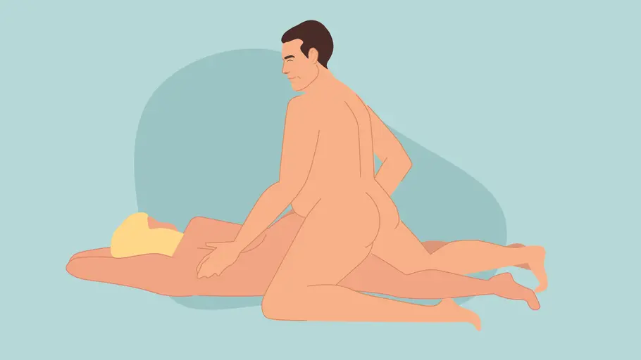 Sexstellungen für Mollige: Sidekick-Stellung Paar in der Sidekick-Stellung hat intensiven Sex.