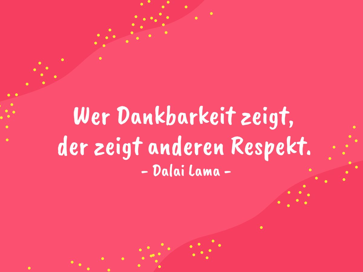 Wer Dankbarkeit zeigt, der zeigt anderen Respekt. - Dalai Lama