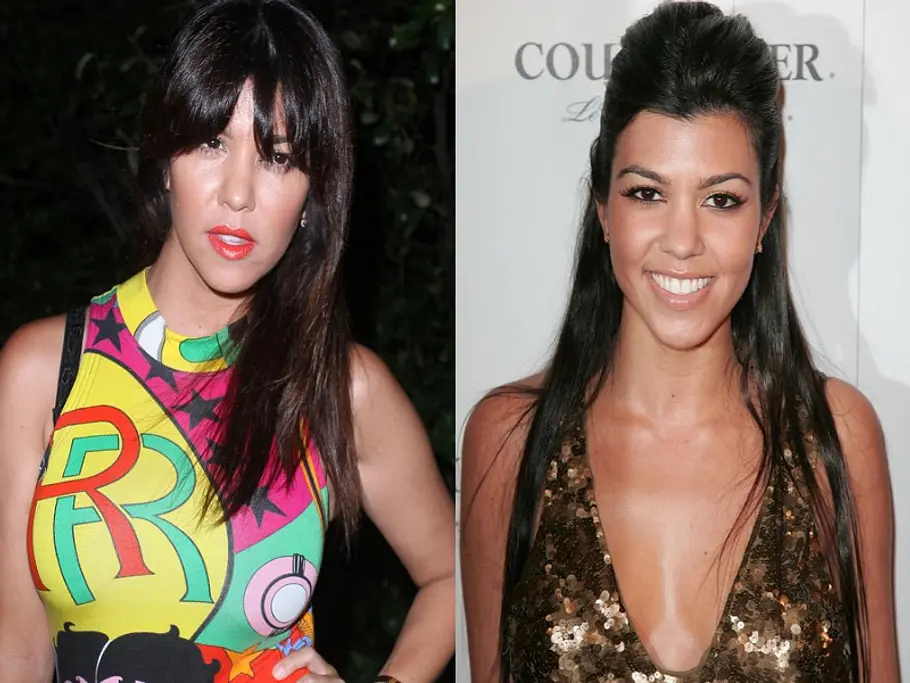 stars vor und nach der schoenheitsoperation kourtney kardashian