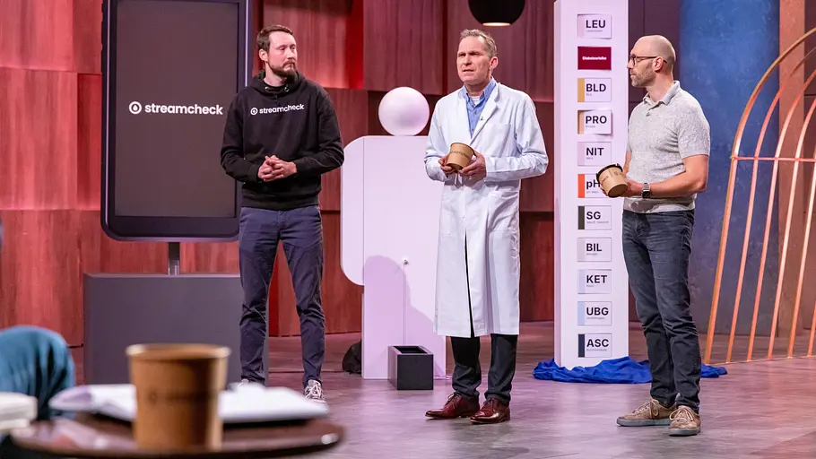 Sebastian Janus, Stefan Siemer und Sebastian Heidrich beim Pitch.