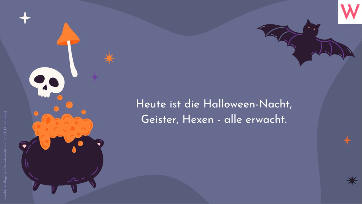 Heute ist die Halloween-Nacht, Geister, Hexen - alle erwacht.