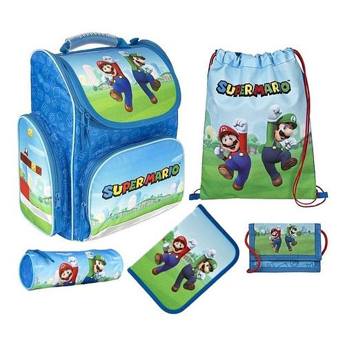 FAMILANDO Schulranzen Clou Super Mario 5-teilig