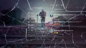 Key Visual zur Netflix-Doku „The TikTok Killer“: Ein Mann mit Rucksack läuft auf Bahngleisen, darüber ein zerbrochenes Glas-Overlay und eingeblendete Social-Media-Kommentare. - Foto: Courtesy of Netflix Key Visual zur Netflix-Doku „The TikTok Killer“: Ein Mann mit Rucksack läuft auf Bahngleisen, darüber ein zerbrochenes Glas-Overlay und eingeblendete Social-Media-Kommentare. - Foto: Courtesy of Netflix