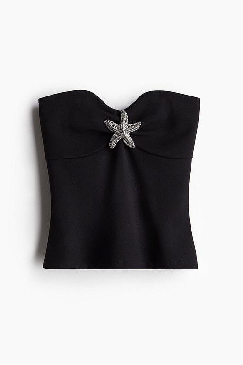 Metal-detail tube top