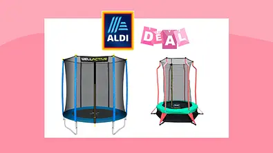 Aldi Trampoline - Foto: Kollage Redaktion + PR