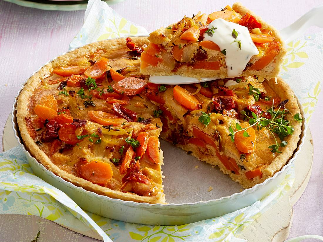 Vegetarisches Gericht zum Einfrieren: Möhren Quiche Vegetarisches Gericht zum Einfrieren: Möhren Quiche
