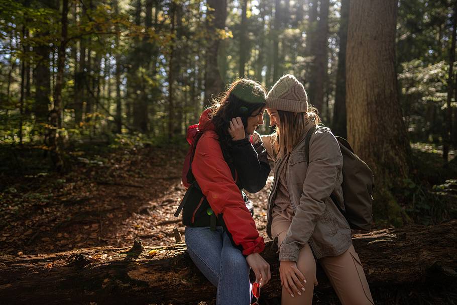 Verlockung auf der Rückbank: Ein herbstliches Abenteuer im Wald
