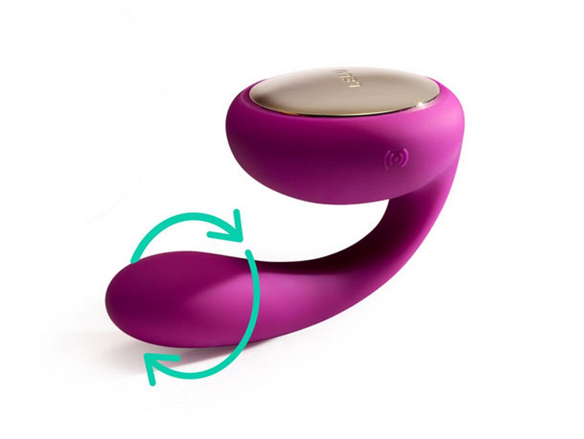 Vibration trifft auf Rotation! In dem scheibenförmigen Ende des Paarvibrators Tara von Lelo versteckt sich ein kraftvoller Motor, der für intensive externe Stimulation sorgt.