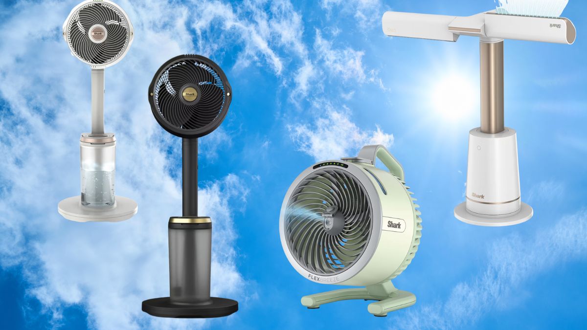 Ventilatoren vor blauem Hintergrund