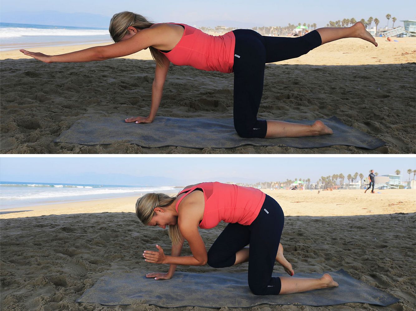 Wedding Workout-Übung Nr. 3: Vierfüßlerstand diagonal + Crunch Wedding Workout-Übung Nr. 3: Vierfüßlerstand diagonal + Crunch