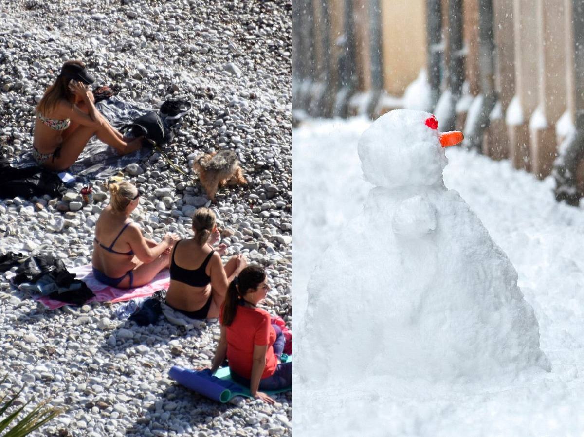 Wetter-Chaos: Meterhoch Schnee in Spanien - Sommer in Griechenland