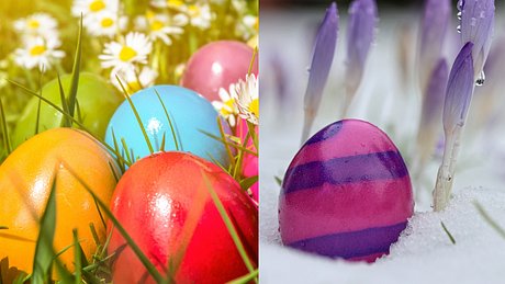 Wetter zu Ostern: Sommer oder Winter? Jetzt wird es richtig heftig - Foto: bluejayphoto/iStock (links) & diephosi/iStock (rechts), Collage: Wunderweib Redaktion