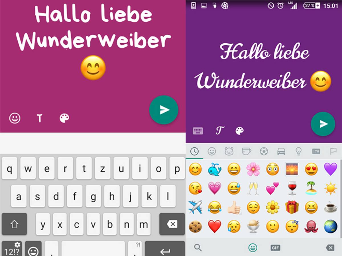 Deine Status-Updates bei WhatsApp kannst du jetzt als bunte Texttafeln posten.