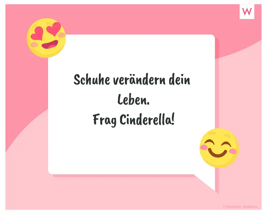 Märchenhafte Aussichten WhatsApp-Spruch über Schuhe