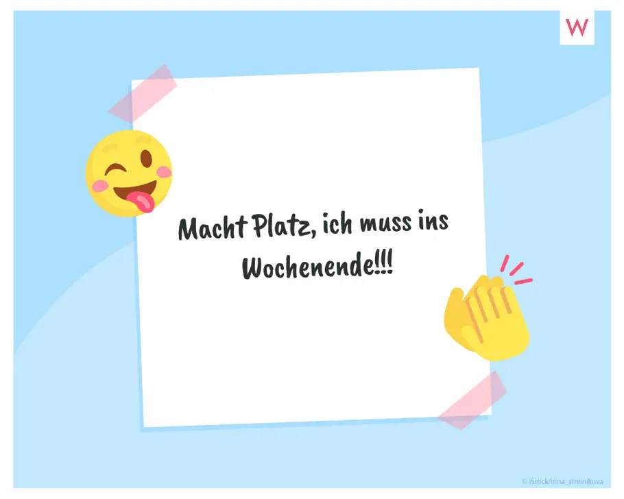 Hoch die Hände Wochenende WhatsApp-Spruch für das Wochenende
