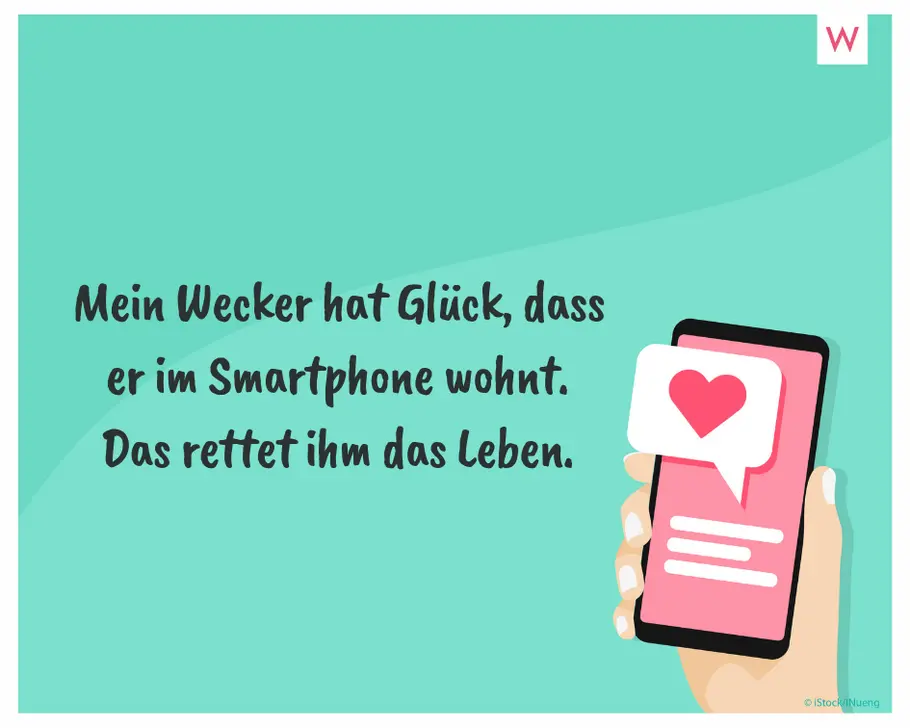 Des Weckers Glück Lustiger WhatsApp-Spruch