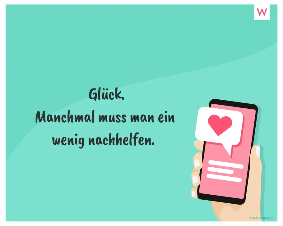 Glück kann man selbst in die Hand nehmen Glücklicher WhatsApp-Spruch