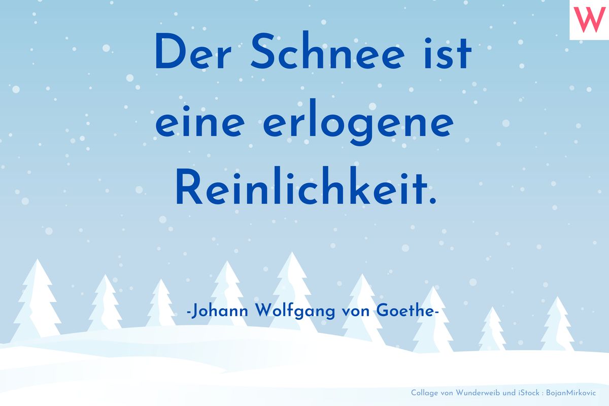 Der Schnee ist eine erlogene Reinlichkeit. (Johann Wolfgang von Goethe)