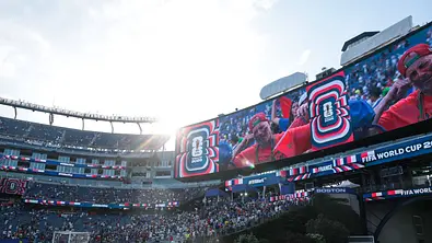 Juli 2026, USA: Innenansicht des Stadions während der FIFA-Weltmeisterschaft, Viertelfinalspiel zwischen Frankreich und Marokko im Boston Stadium in Foxborough, Vereinigte Staaten. - Foto: IMAGO / ZUMA Press Juli 2026, USA: Innenansicht des Stadions während der FIFA-Weltmeisterschaft, Viertelfinalspiel zwischen Frankreich und Marokko im Boston Stadium in Foxborough, Vereinigte Staaten. - Foto: IMAGO / ZUMA Press