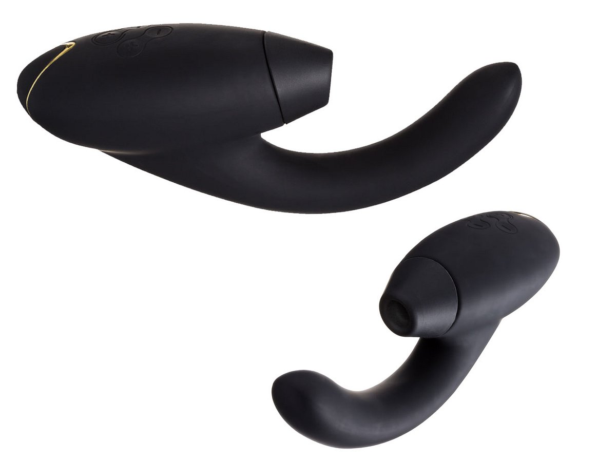 Erinnert optisch an ein Ufo: der kombinierte Druckwellen-Vibrator Womanizer InsideOut.