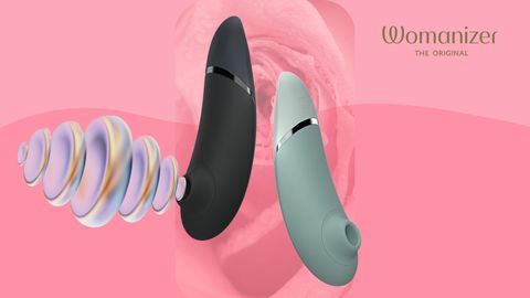 Der Womanizer Next, hier in schwarz und türkis zu sehen, soll das leiseste Sextoy der Welt sein. - Foto: PR Womanizer / Kollage: wunderweib.de