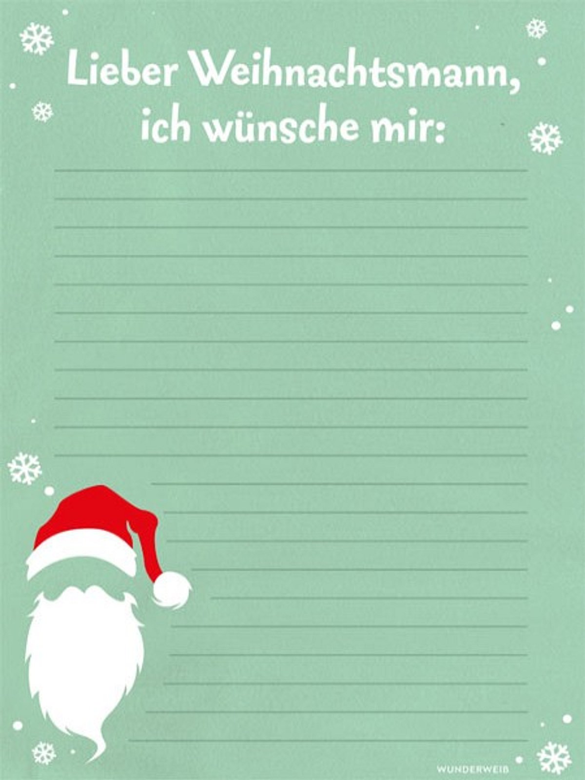 Wunschzettel mit Weihnachtsmann