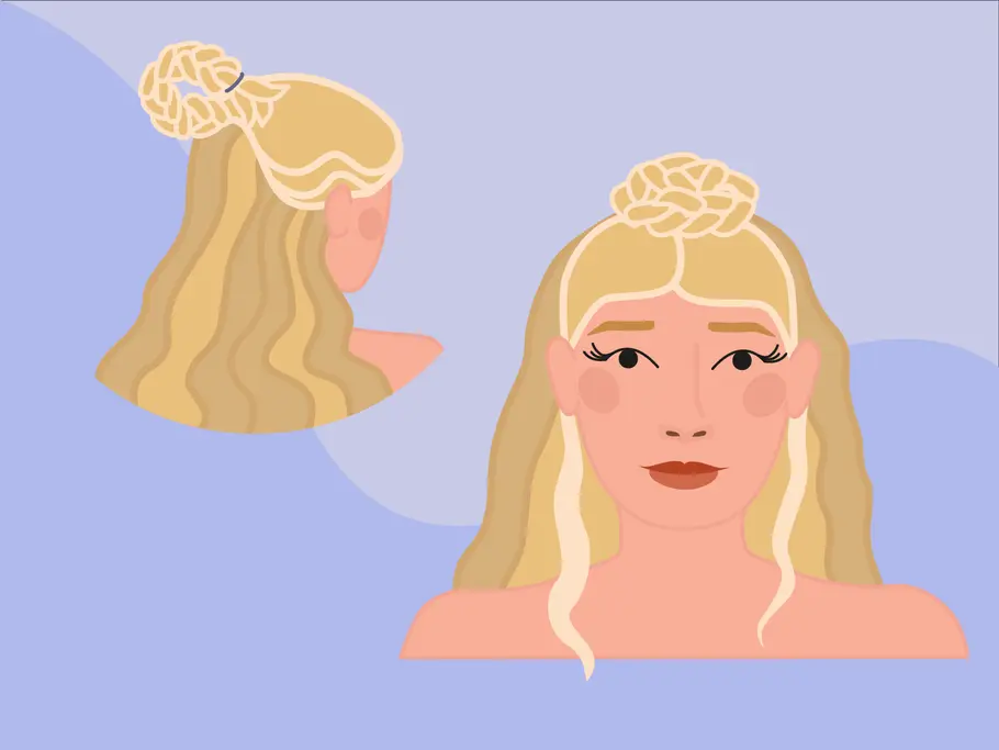 Anleitung geflochtener Half Bun