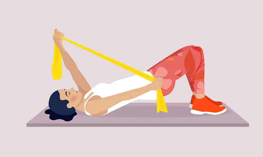 Beckenlift: Theraband Übung für den Bauch