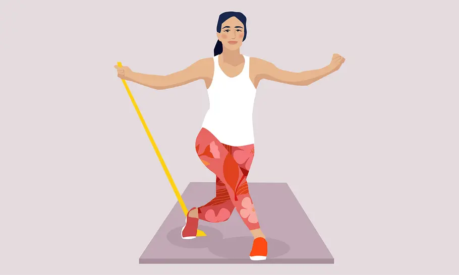 Cardio Übung mit dem Theraband