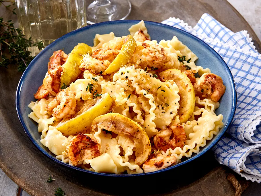 Zitronen Pasta mit Scampis Zitronen Pasta mit Scampis