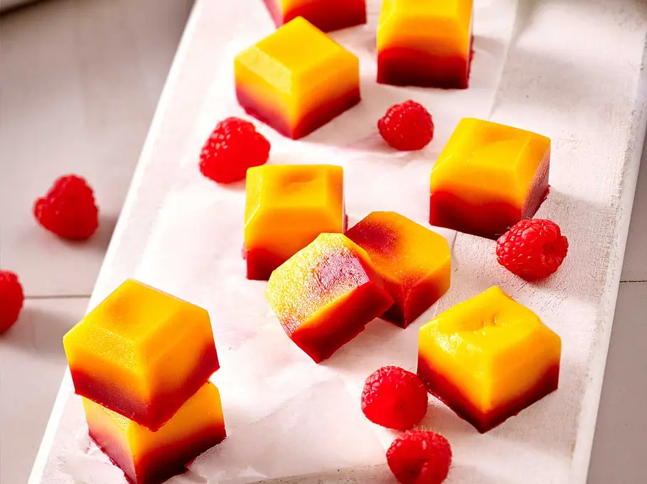 Mango-Himbeer-Weingummis ohne Zucker Wer Weingummi mag, wird diese zuckerfreien Süßigkeiten lieben!